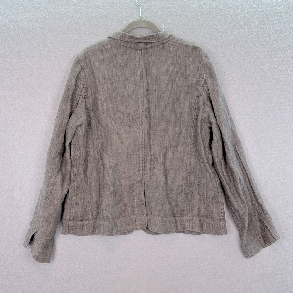 Eileen Fisher -women’s washed Grey 100% linen blazer light jacket relaxed fit L - Picture 4 of 8